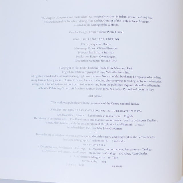 Paper 1994 “The Renaissance and Mannerism in Europe” Decorative Arts Book For Sale - Image 7 of 16