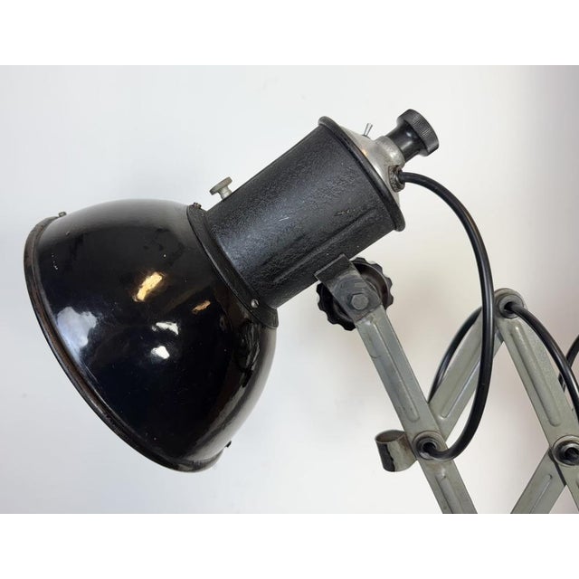 Mid-Century Modern Industrial Black Enamel Scissor Wall Lamp, 1950s For Sale - Image 3 of 18