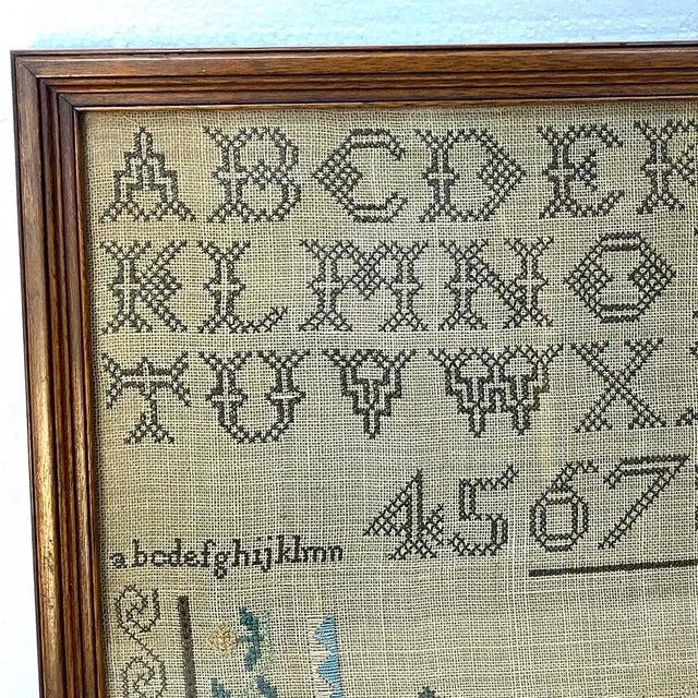 American Schoolgirl Silk Thread Needlework Sampler For Sale - Image 15 of 16