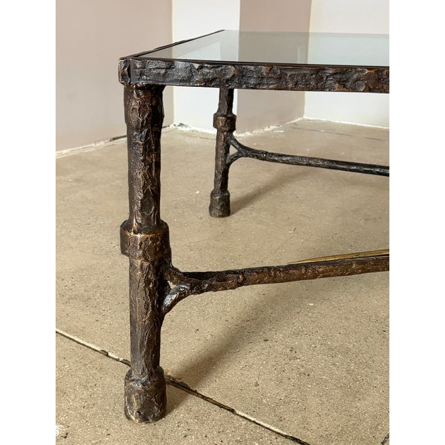 Christopher Chodoff “Etruscan” Bronze and Glass Coffee Table For Sale - Image 4 of 11