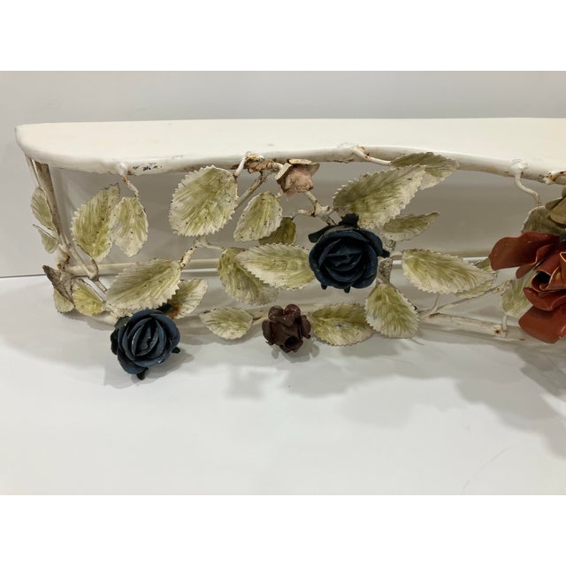 Antique White 1950s Italian Tole Console Shelf For Sale - Image 8 of 10