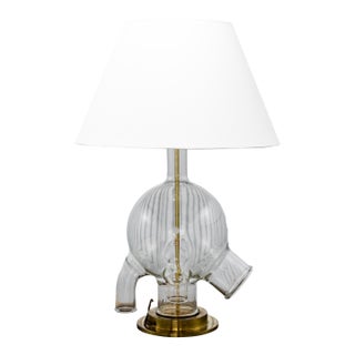 1950s Vintage Lab Glass Table Lamp For Sale