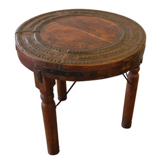 Three Legged Indonesian Solid Wood Stool For Sale