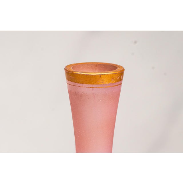 Bohemian Style Victorian Antique Hand Blown Pink Art Glass Vase For Sale In New York - Image 6 of 9