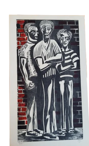 Figurative Woodblock by Herman Roderick Volz