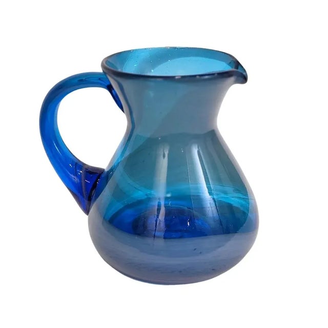 Blue Blown Glass Jug, Italy, 1950s For Sale - Image 14 of 14