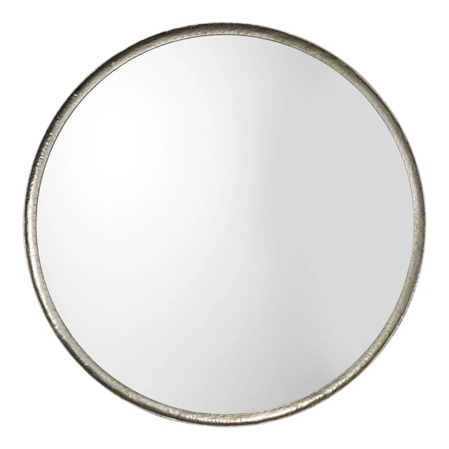 Jamie Young Refined Round Mirror in Silver For Sale