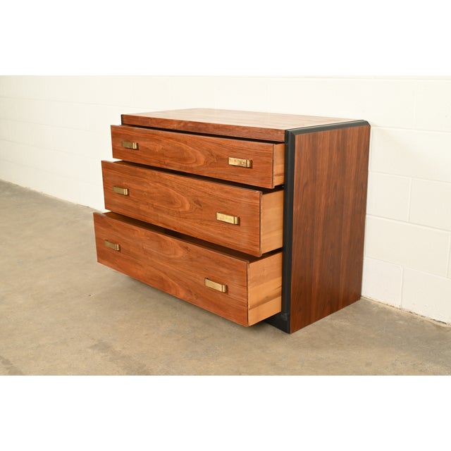 Brown Donald Deskey Style Art Deco Walnut Dresser or Chest of Drawers, Circa 1940s For Sale - Image 8 of 16