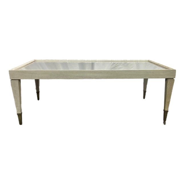 Early 21st Century Contemporary Bernhardt Domaine Blanc Transitional Style Mirror Top Cocktail / Coffee Table For Sale - Image 5 of 12