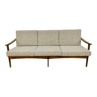 Mid-Century Modern Walnut Frame Sofa For Sale