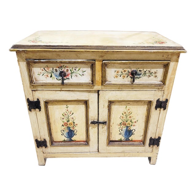 1980s Tromp l'Oeil Painted Side Cabinet For Sale