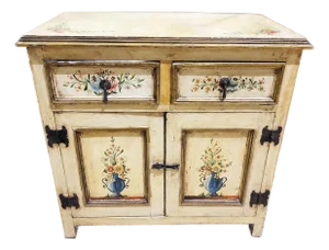 1980s Tromp l'Oeil Painted Side Cabinet
