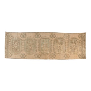 Eart Tones Oushak Vintage Runner For Sale