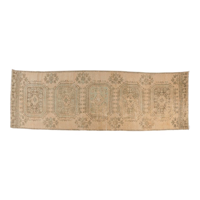 Eart Tones Oushak Vintage Runner For Sale