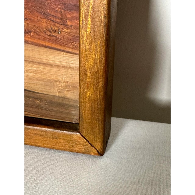 Vintage Cityscape Bridge Still Life Framed Original Oil Painting, Green, Brown, Cream For Sale - Image 11 of 12