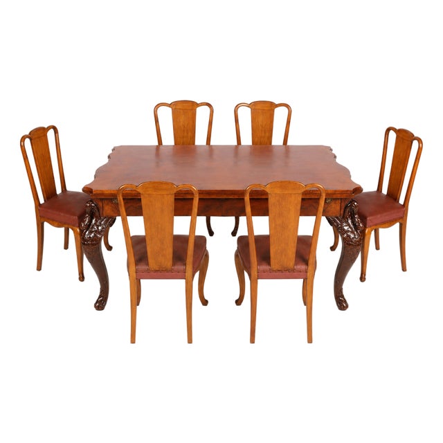 Venetian Neo-Rococo Dining Set by Vincenzo Cadorin for Testolini, 1890s, Set of 7 For Sale