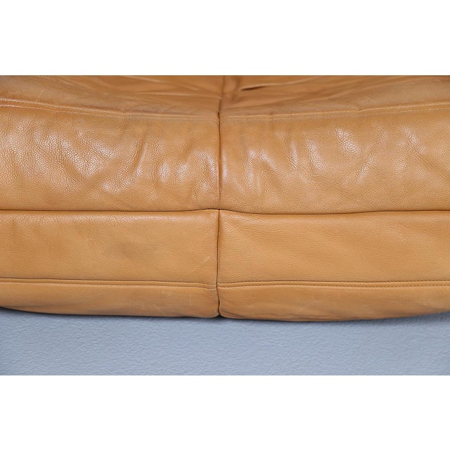 Cognac Leather Togo Sofas by Michel Ducaroy for Ligne Roset, 2010s, Set of 4 For Sale - Image 15 of 18