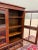 Antique English Jacobean Bookcase Bookshelf Cabinet Wavy 3 Door Glass Mahogany For Sale In Dallas - Image 6 of 14