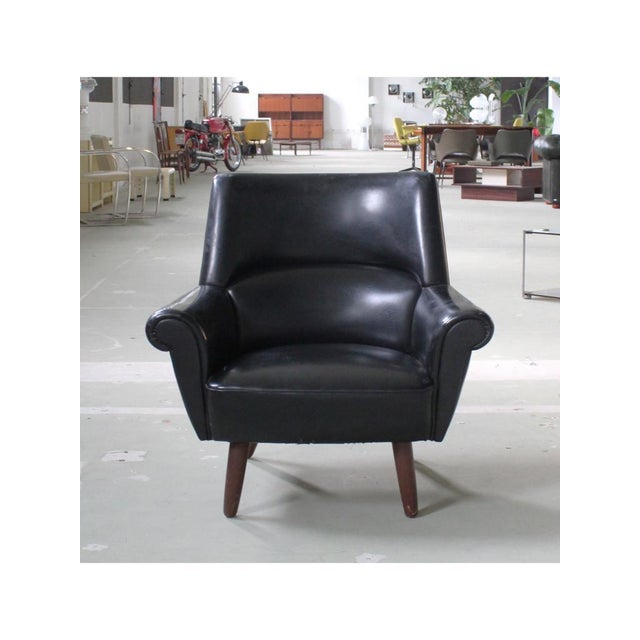 Vintage Black Armchair, 1960s For Sale - Image 4 of 10