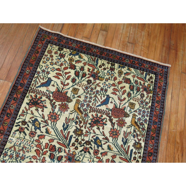 One-of-a-kind 20th-century decorative Northwest Persian Pictorial Pigeon rug. 3'6" x 4'10"