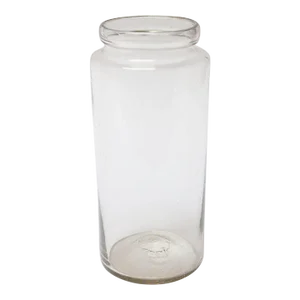 French Antique Blown Cylindrical Clear Glass Jar - Ten Available