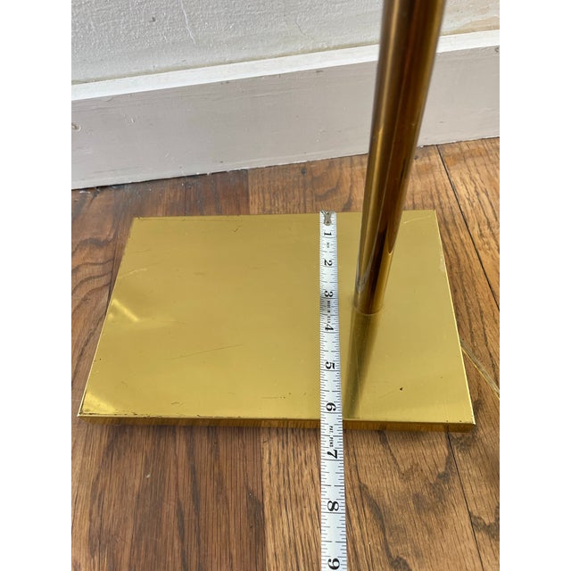Late 20th Century Brass Library Floor Lamp With Milk Glass Shade For Sale - Image 10 of 10