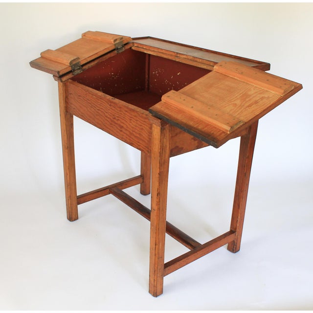 19th Century 19th Century School Masters or Shopkeepers Slant Front Desk For Sale - Image 5 of 11