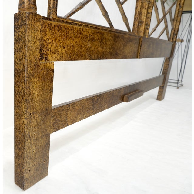Faux Bamboo c1970s Tortoise Finish King Size Decorative Headboard Bed MINT! For Sale - Image 12 of 12