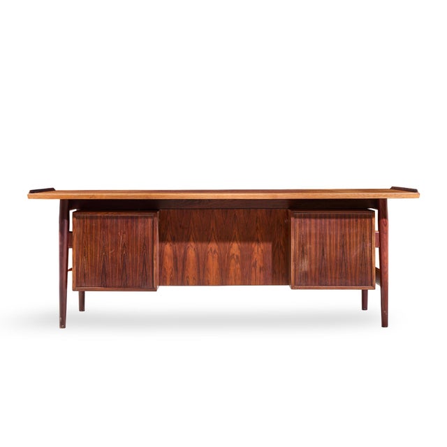 Arne Vodder for Sibast Model 207 Mid Century Brazilian Rosewood Executive Desk For Sale - Image 9 of 10