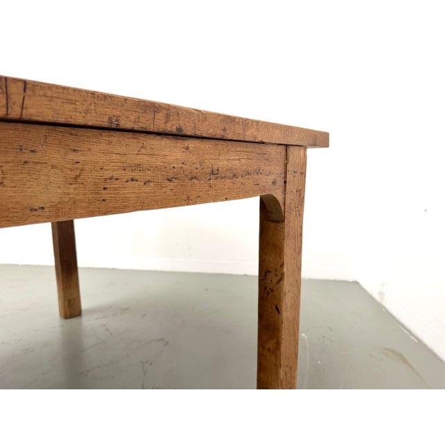 Large Brutalist Farmhouse Table in Oak, 1950s For Sale - Image 6 of 18