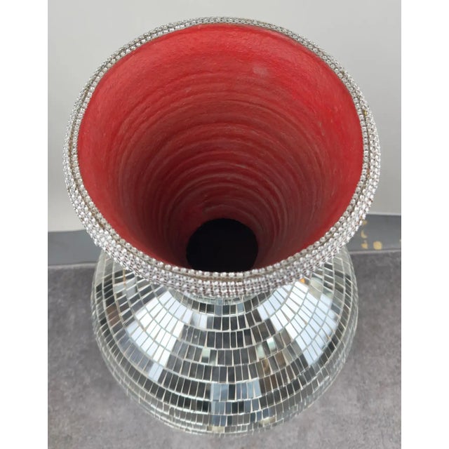 Monumental Art Deco Style Micro Mosaic Mirrored Over Clay Urns, a Pair For Sale - Image 10 of 12