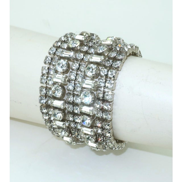 Chunky Crystal Rhinestone Link Bracelet, 1950's For Sale - Image 9 of 11