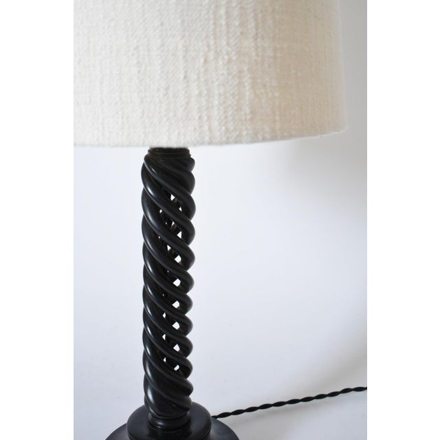 Turned Ebonised Wooden Lamp, 1960s For Sale - Image 4 of 5