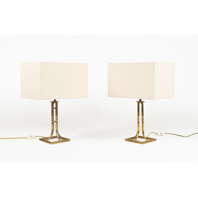 Table Lamps in Brass and Faux Bamboo, Italy, 1960s, Set of 2 For Sale - Image 3 of 14