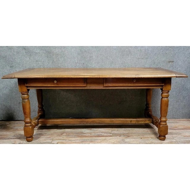 Louis XIII Style Desk in Oak For Sale - Image 3 of 3
