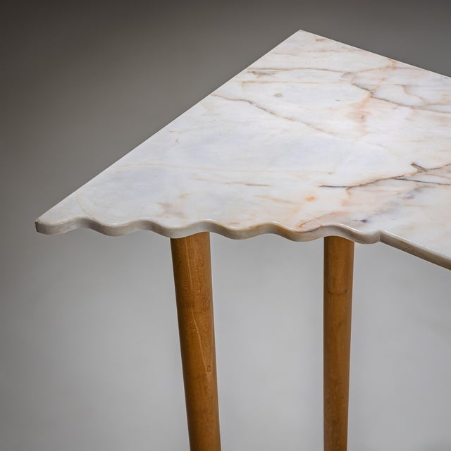 Mid 20th Century Pair of Wall Consoles with Marble Tops, attributed to Ugo la Pietra, Italy For Sale - Image 14 of 18
