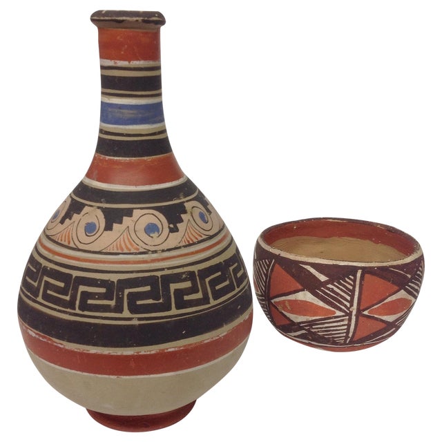 MidCentury Native American Pottery Vase & Bowl Chairish