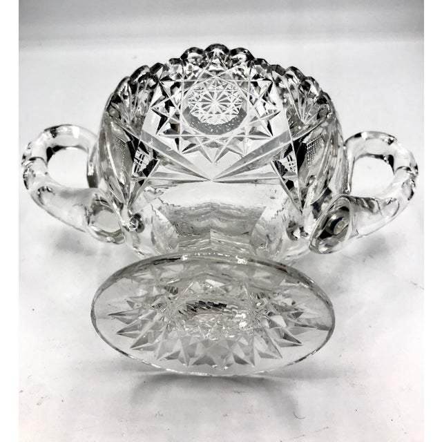 Libbey Glass Co. Late 19th Century American Brilliant Period Cut Crystal Pedestal Sugar Bowl For Sale - Image 4 of 7