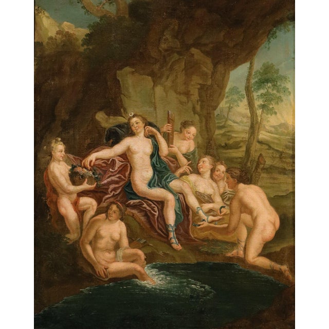 Circle of Antoine Coypel, Diana Bathing with the Nymphs, 1720, Oil on Canvas For Sale - Image 14 of 14