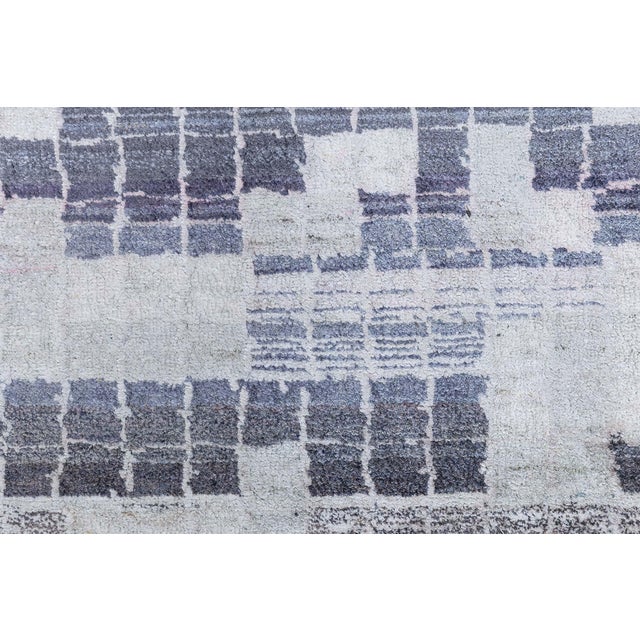 Textile Modern Mosaic Pool Tile Wool Rug in Lavender and Gray by Doris Leslie Blau For Sale - Image 7 of 10