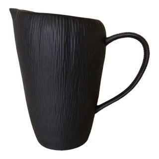 1980s Michael Aram Matte Black "Africana Collection" Pitcher For Sale