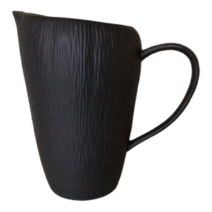 1980s Michael Aram Matte Black "Africana Collection" Pitcher