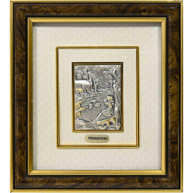 Spring Figurative Sculpture in Sterling Silver and Gold Leaf by Euroesse, 1970s For Sale