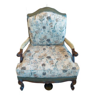 Ethan Allen Leather Upholstered Arm Chair For Sale