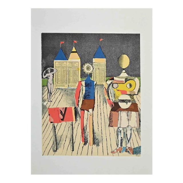 Franco Gentilini, Figures, Offset Print, 1970s For Sale