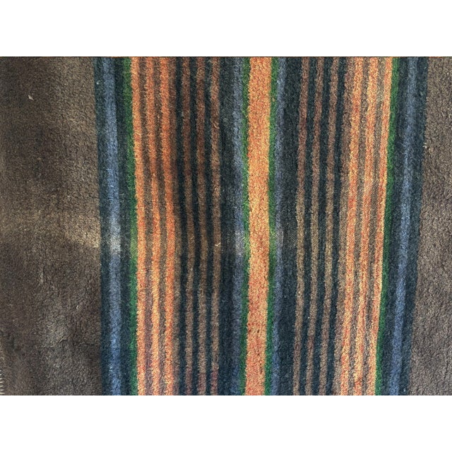 1900s Antique Striped Wool Horse Blanket For Sale - Image 4 of 9