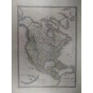 Ancient Map of North America 1838 Original First Edition of Pierre M. Lapie Map For Sale