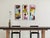 Abstract Christiane Corcelle "Dance of Spoons" Mixed Media on Canvas, Triptych Abstract Painting in Pink, Olive and Aqua, 2023 For Sale - Image 3 of 4