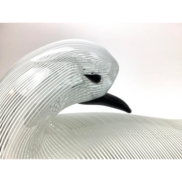 Glass Italian Murano Ribbon Glass Sculpture of Bird Signed Numbered & Dated 1982 For Sale - Image 7 of 11