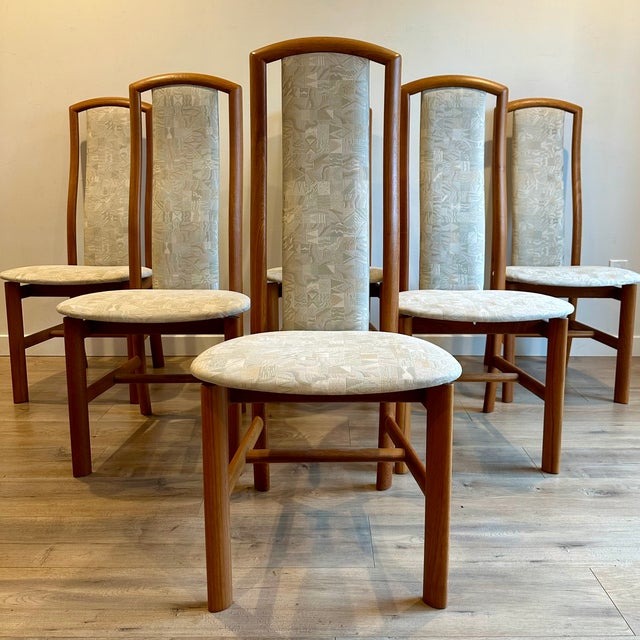 Vintage Danish Modern Solid Teak High Back Dining Chairs by Skovby For Sale - Image 12 of 12